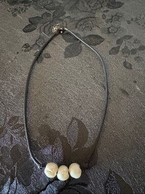 VINTAGE FRESHWATER PEARL BROWN CORDED CHOKER 16" NECKLACE